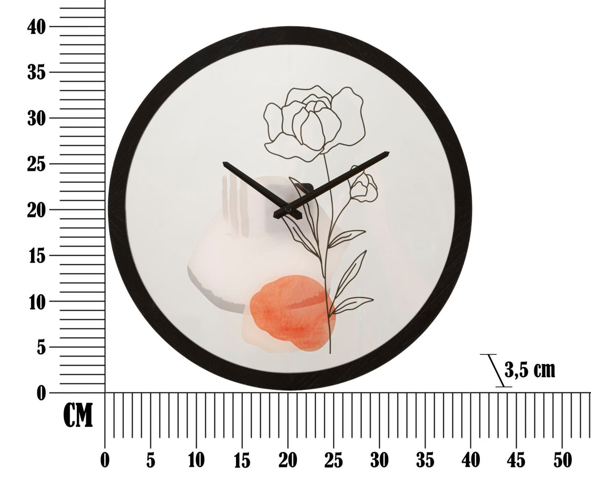 Wanduhr Blumen Bunt 40 cm A – Wanduhr