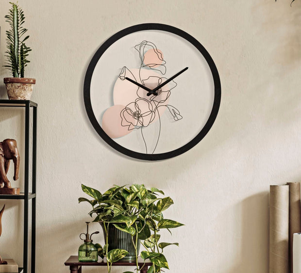 Wanduhr Blumen Bunt 40 cm B – Wanduhr