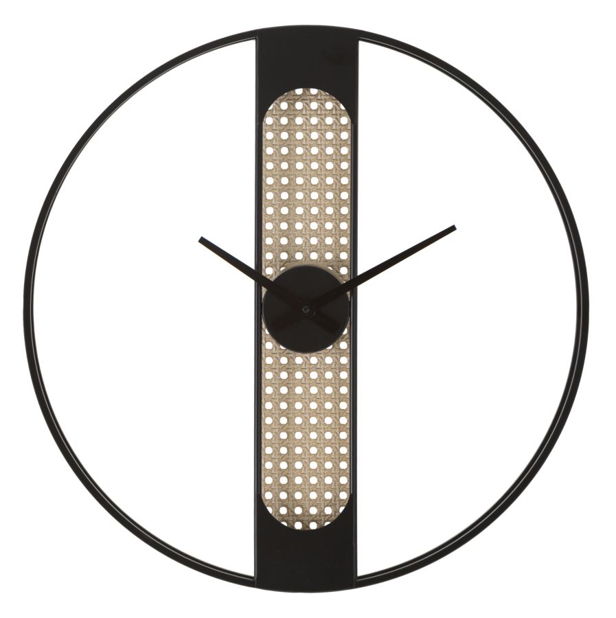 Wanduhr Gerippt Schwarz Creme 60 cm – Uhr Wohnzimmer