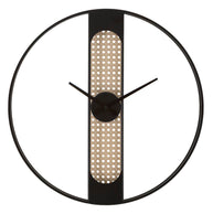 Wanduhr Gerippt Schwarz Creme 60 cm – Uhr Wohnzimmer