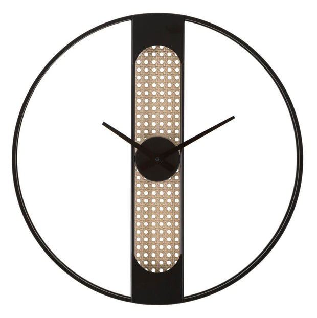 Wanduhr Gerippt Schwarz Creme 60 cm – Uhr Wohnzimmer