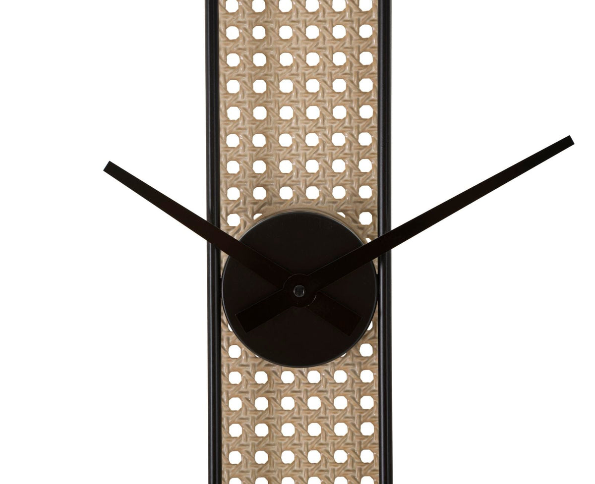 Wanduhr Gerippt Schwarz Creme 60 cm – Uhr Wohnzimmer