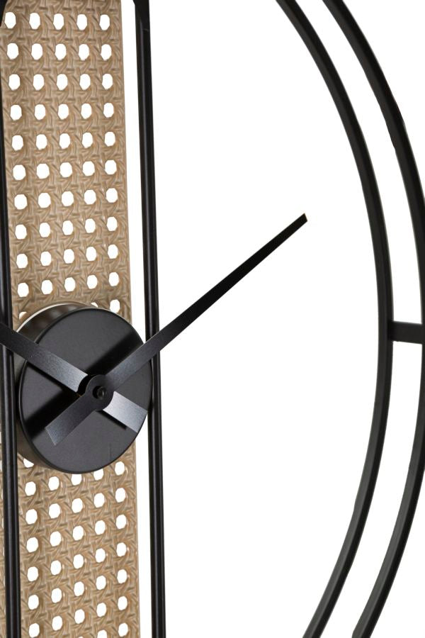 Wanduhr Gerippt Schwarz Creme 60 cm – Uhr Wohnzimmer
