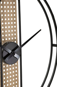 Wanduhr Gerippt Schwarz Creme 60 cm – Uhr Wohnzimmer