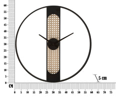 Wanduhr Gerippt Schwarz Creme 60 cm – Uhr Wohnzimmer