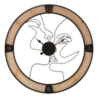 Wanduhr 2er Set Schwarz Natur 60 cm – Uhr Wohnzimmer