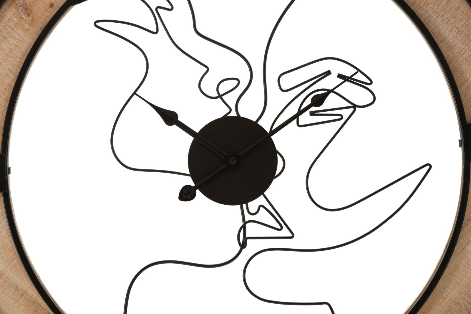 Wanduhr 2er Set Schwarz Natur 60 cm – Uhr Wohnzimmer