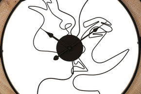 Wanduhr 2er Set Schwarz Natur 60 cm – Uhr Wohnzimmer