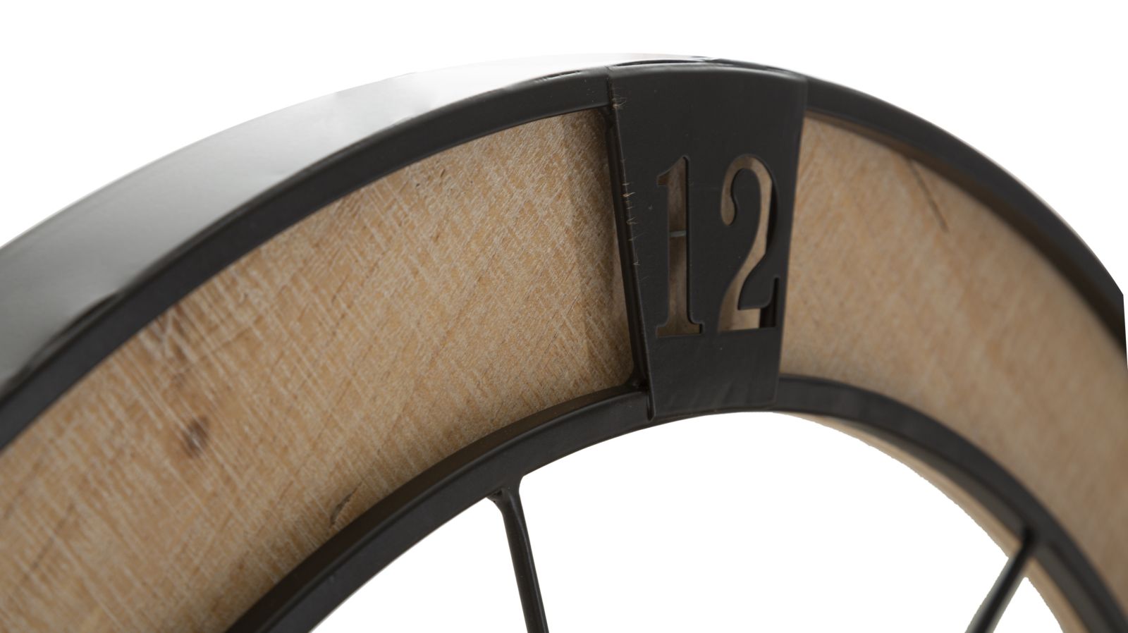 Wanduhr 2er Set Schwarz Natur 60 cm – Uhr Wohnzimmer
