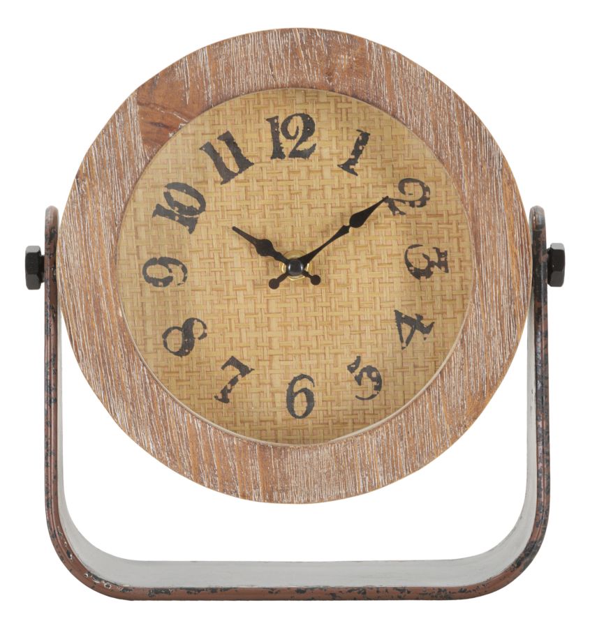 Tischuhr Holz Braun Rund – Deko