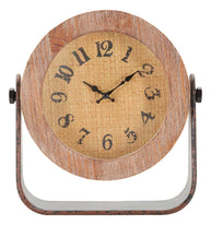 Tischuhr Holz Braun Rund – Deko