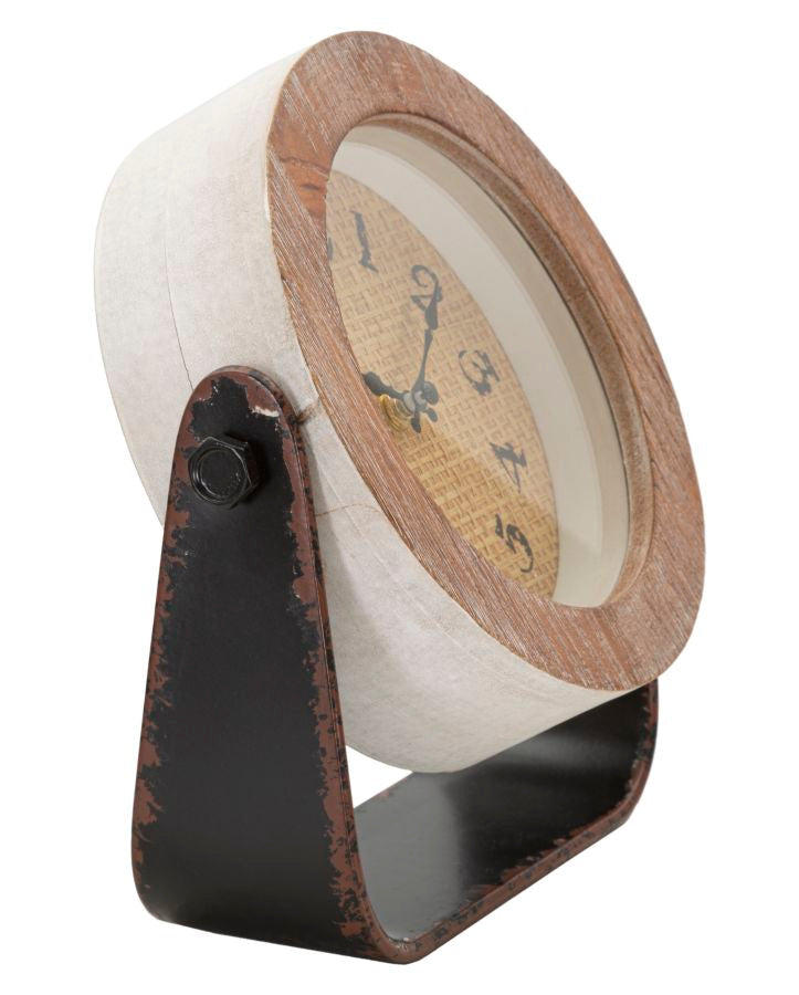 Tischuhr Holz Braun Rund – Deko