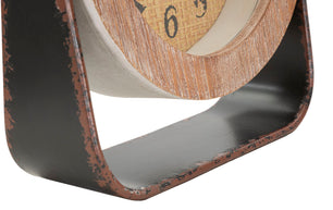 Tischuhr Holz Braun Rund – Deko