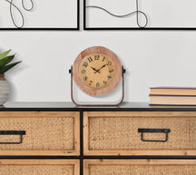 Tischuhr Holz Braun Rund – Deko