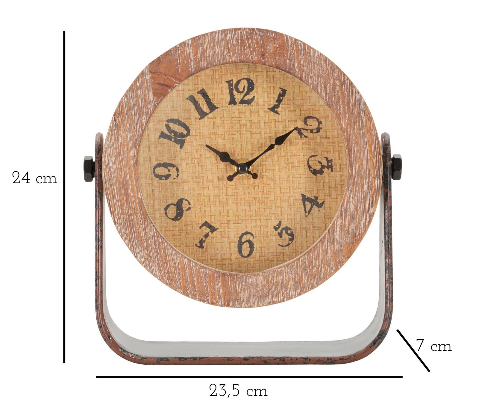 Tischuhr Holz Braun Rund – Deko