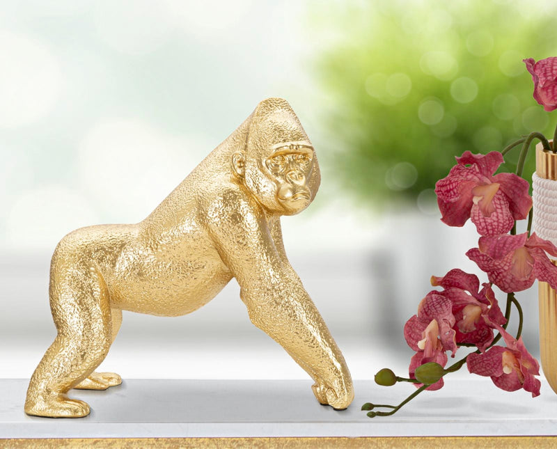 Dekofigur Gorilla Gold 22,8 cm – Tierfigur