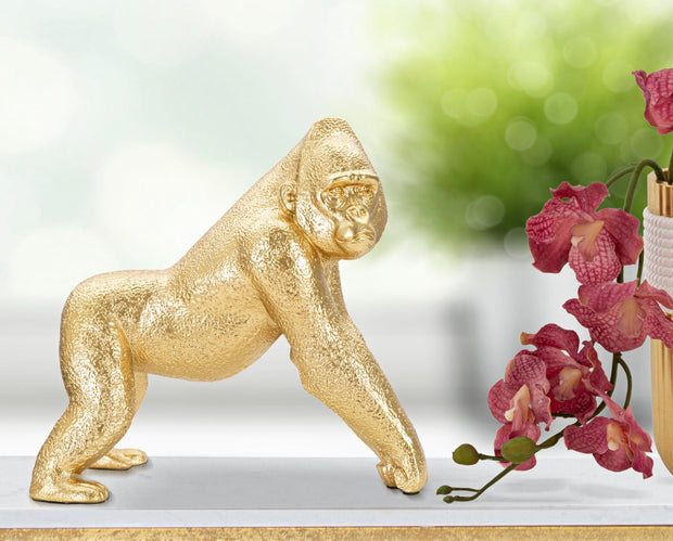 Dekofigur Gorilla Gold 22,8 cm – Tierfigur