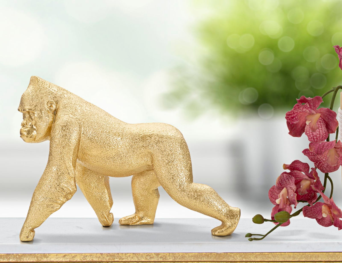 Dekofigur Gorilla Gold 21,8 cm – Tierfigur