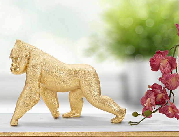 Dekofigur Gorilla Gold 21,8 cm – Tierfigur