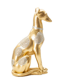 Dekofigur Hund Sitzend Gold – Tierfigur
