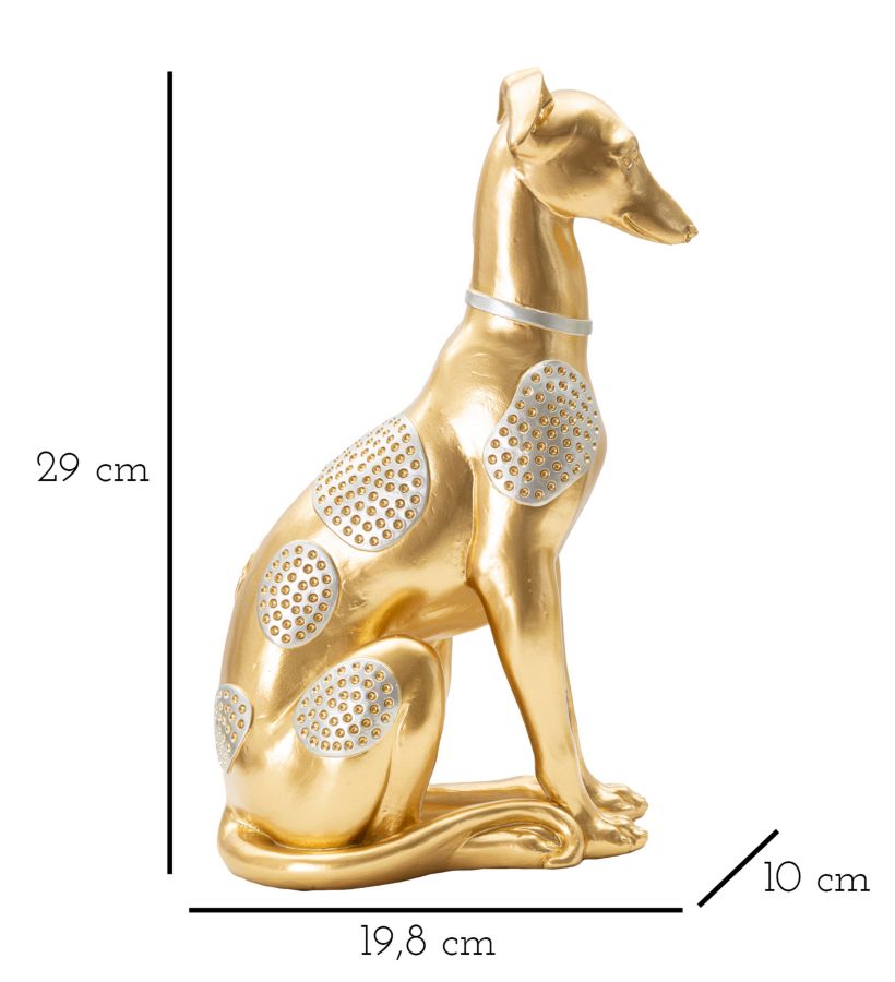 Dekofigur Hund Sitzend Gold – Tierfigur