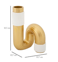Blumenvase Bann Gold Weiß 18,3 cm – Dekovase