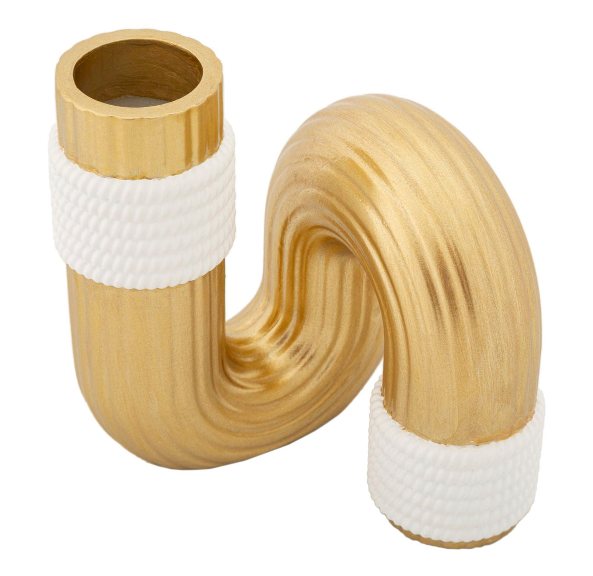 Blumenvase Bann Gold Weiß 12,7 cm – Dekovase