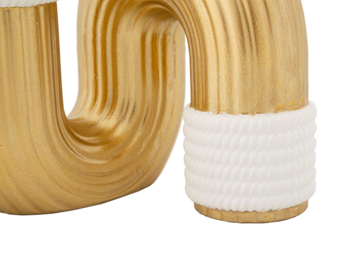 Blumenvase Bann Gold Weiß 12,7 cm – Dekovase