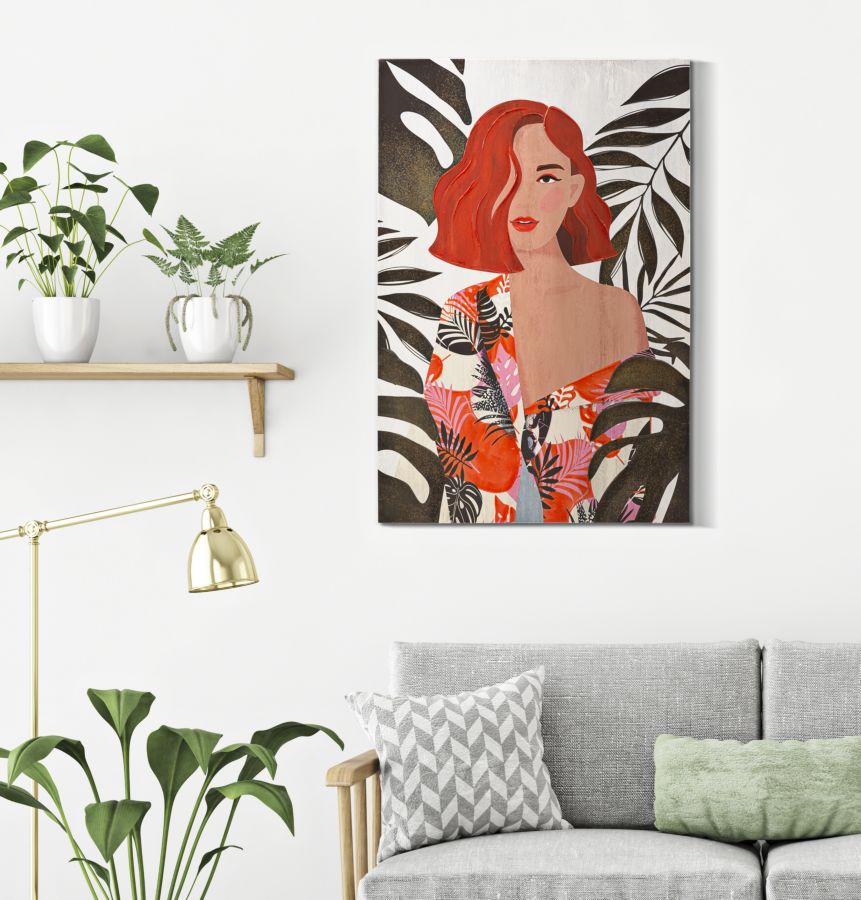 Wandbild Frau 120 cm B – Leinwandbild Deko