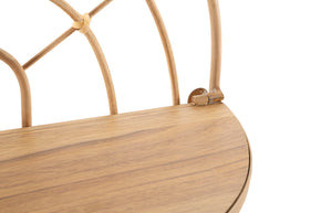Wandregal Bogen Rattan Braun 2 Ebenen – Hängeregal Deko
