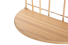 Wandregal Bogen Rattan Braun 2 Ebenen – Hängeregal Deko