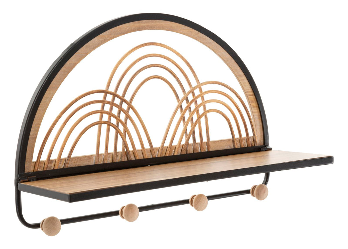 Wandregal Oporto Rattan mit Haken – Hängeregal Deko