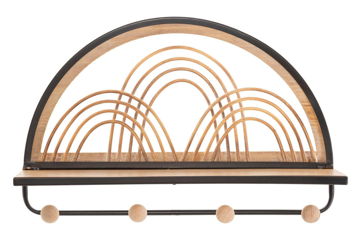 Wandregal Oporto Rattan mit Haken – Hängeregal Deko