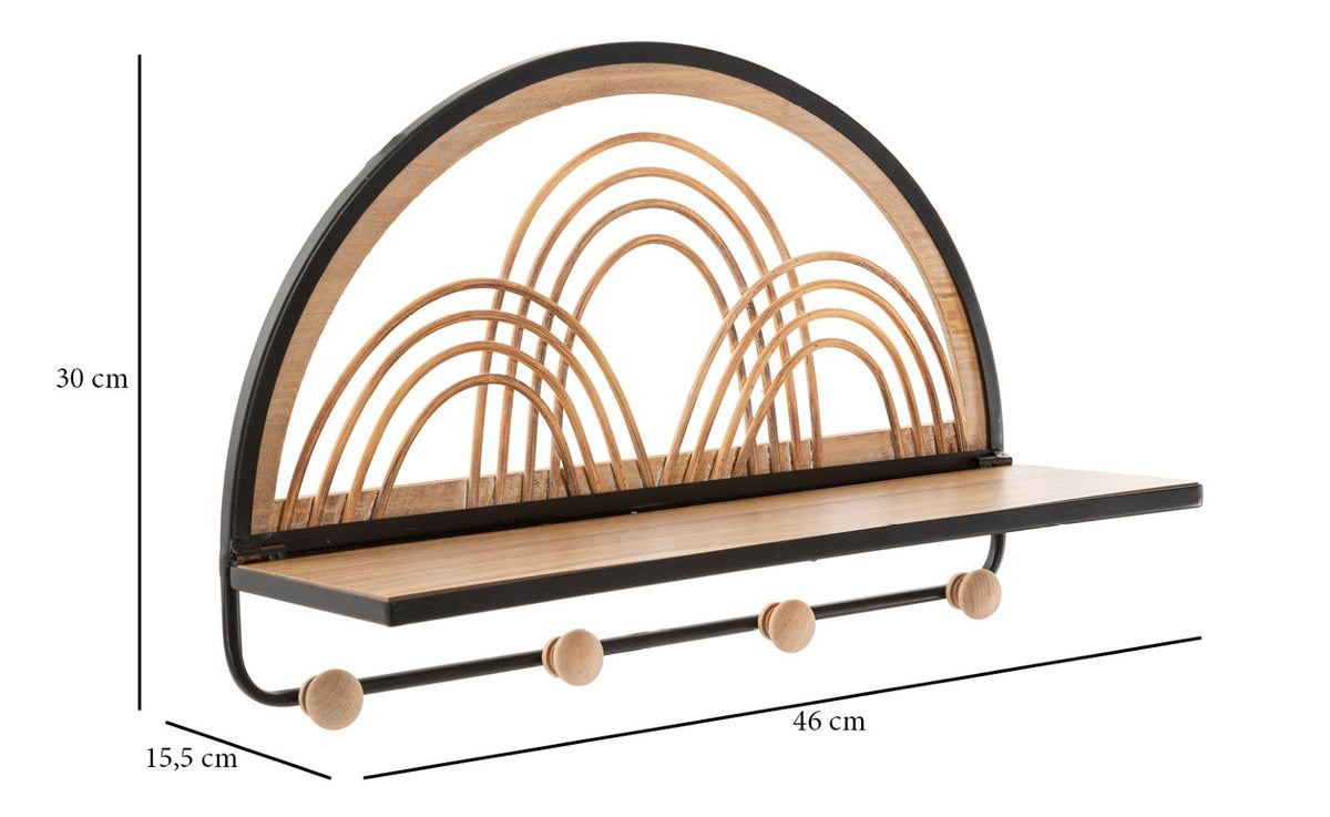 Wandregal Oporto Rattan mit Haken – Hängeregal Deko