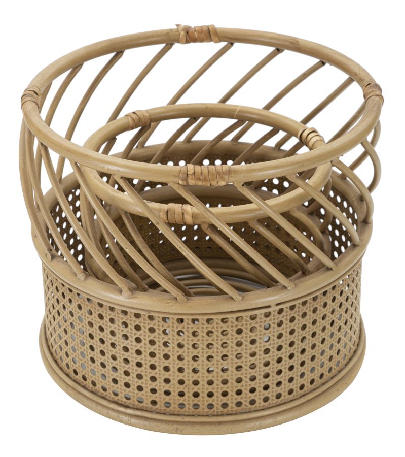 Blumenständer Panama Rattan Braun 2er Set – Pflanzenständer Deko