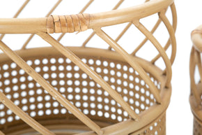 Blumenständer Panama Rattan Braun 2er Set – Pflanzenständer Deko