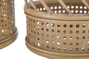 Blumenständer Panama Rattan Braun 2er Set – Pflanzenständer Deko
