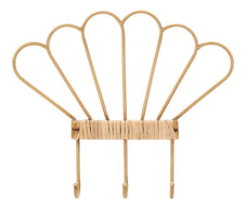 Garderobe Panama Rattan Braun 3 Haken – Hakenleiste Flur