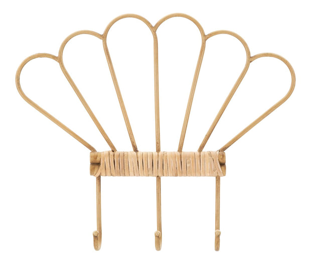 Garderobe Panama Rattan Braun 3 Haken – Hakenleiste Flur