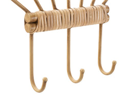 Garderobe Panama Rattan Braun 3 Haken – Hakenleiste Flur