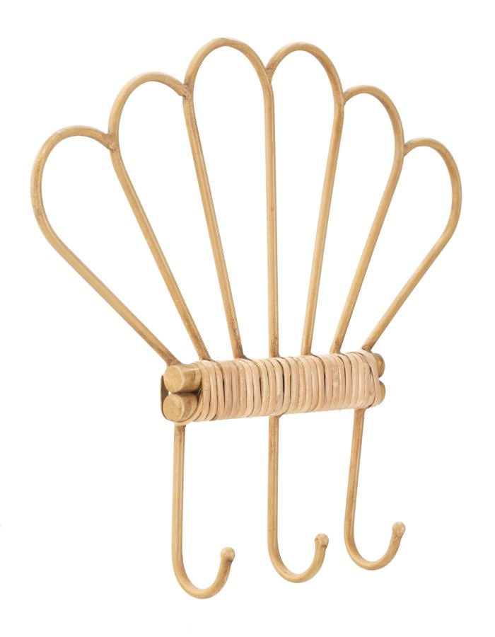 Garderobe Panama Rattan Braun 3 Haken – Hakenleiste Flur