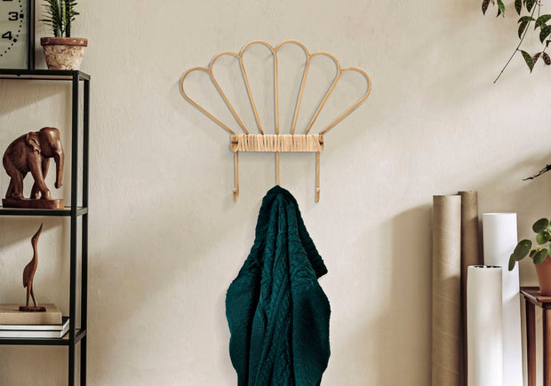 Garderobe Panama Rattan Braun 3 Haken – Hakenleiste Flur