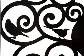 Wandpaneel Vögel Schwarz – Wanddeko