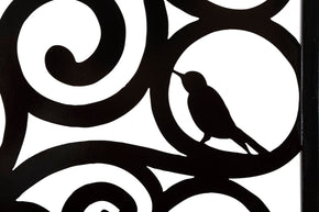 Wandpaneel Vögel Schwarz – Wanddeko
