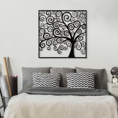 Wandpaneel Baum Schwarz – Wanddeko