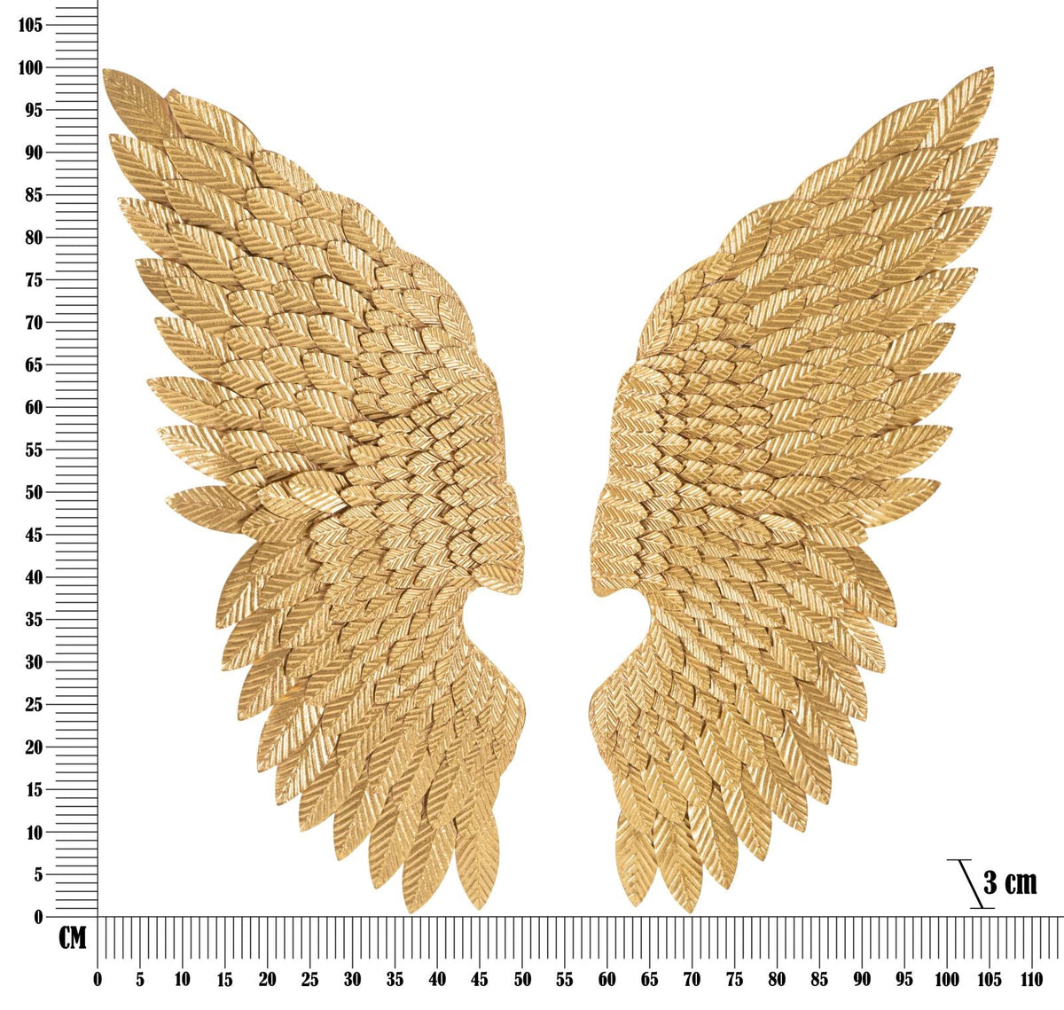 Wandpaneel Flügel Gold 100 cm – Wanddeko