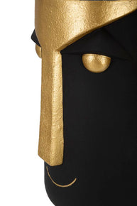 Vase Gesicht Tribal Schwarz Gold – Blumenvase Deko