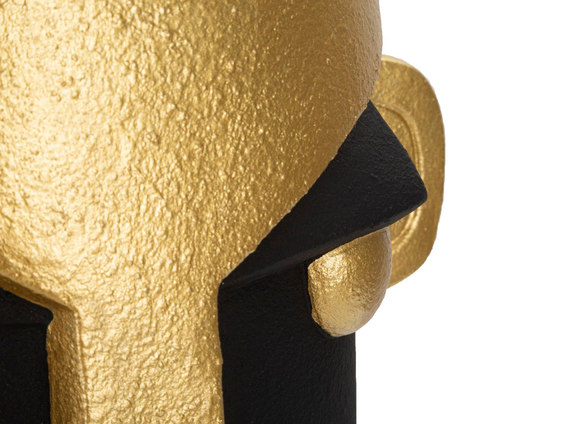 Vase Gesicht Tribal Schwarz Gold – Blumenvase Deko