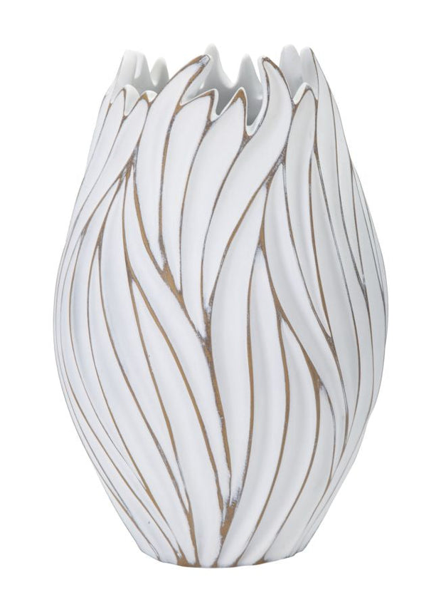 Blumenvase Oval Weiß 41,5 cm