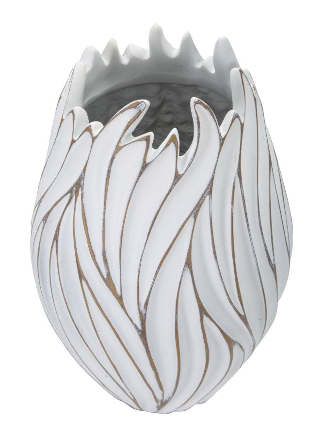 Blumenvase Oval Weiß 41,5 cm